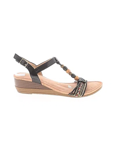 Pre-owned Assorted Brands Wedges In Brown