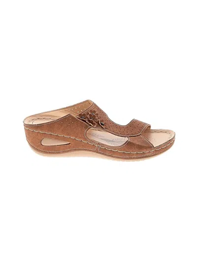 Pre-owned Assorted Brands Wedges In Brown