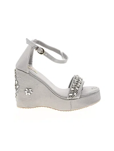 Pre-owned Assorted Brands Wedges In Gray