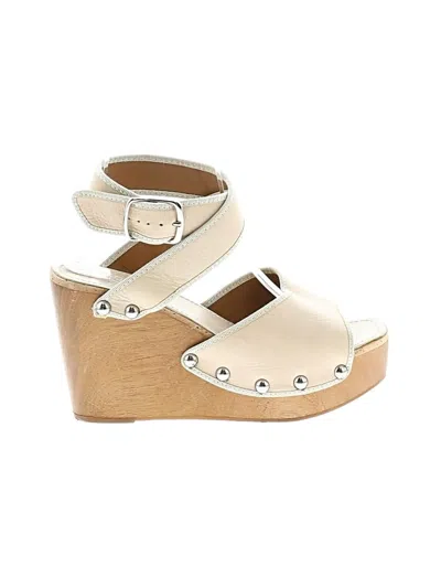 Pre-owned Assorted Brands Wedges In Ivory