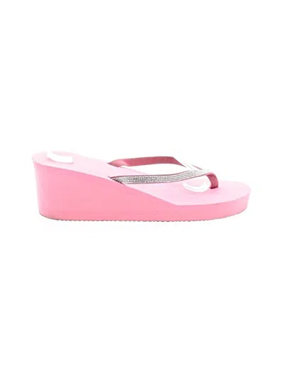 Pre-owned Assorted Brands Wedges In Pink
