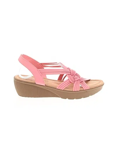 Pre-owned Assorted Brands Wedges In Pink