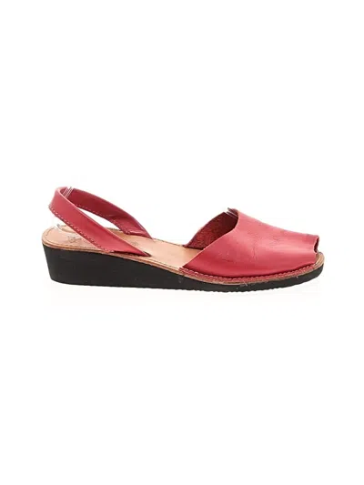 Pre-owned Assorted Brands Wedges In Red