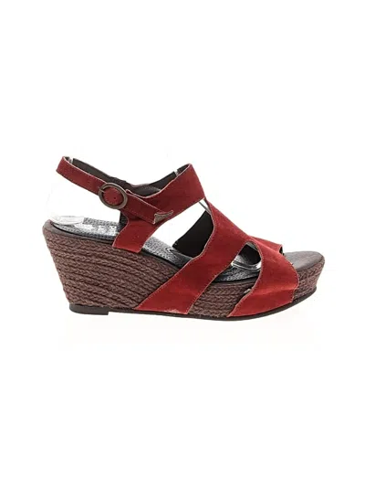 Pre-owned Assorted Brands Wedges In Red