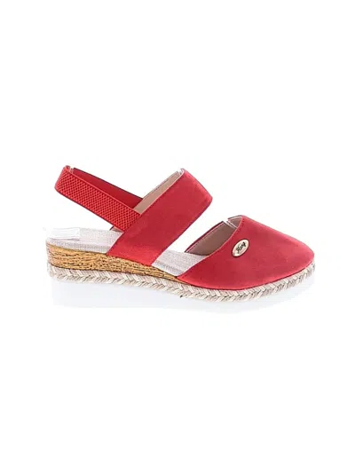 Pre-owned Assorted Brands Wedges In Red