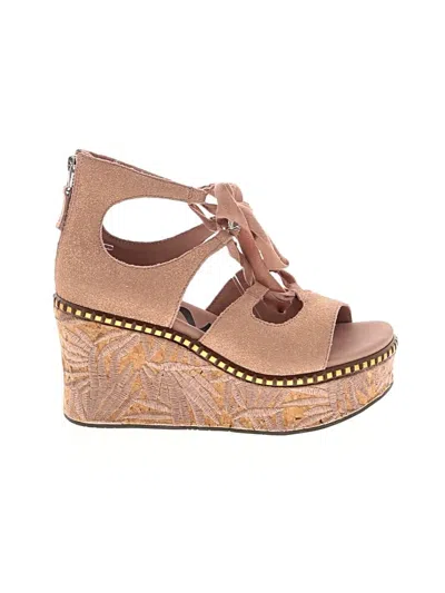 Pre-owned Assorted Brands Wedges In Tan