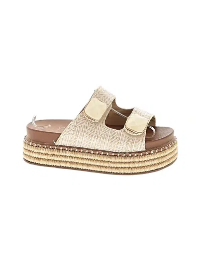 Pre-owned Assorted Brands Wedges In Tan