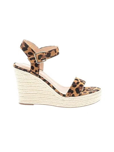 Pre-owned Assorted Brands Wedges In Tan