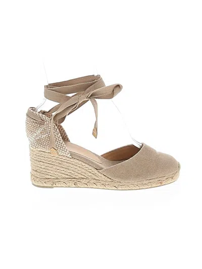 Pre-owned Assorted Brands Wedges In Tan