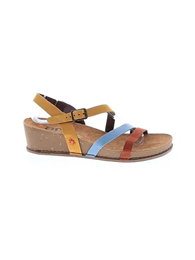 Pre-owned Assorted Brands Wedges In Tan