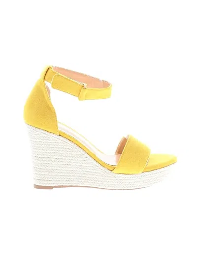 Pre-owned Assorted Brands Wedges In Yellow