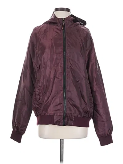 Pre-owned Assorted Brands Windbreaker Jacket In Burgundy