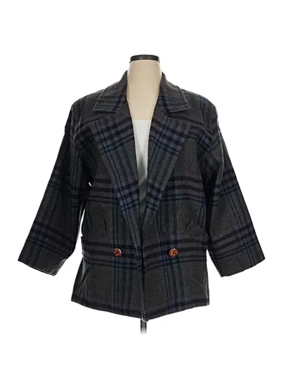 Pre-owned Assorted Brands Wool Blazer Jacket In Gray