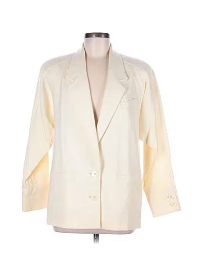 Pre-owned Assorted Brands Wool Blazer Jacket In Ivory