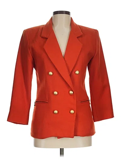 Pre-owned Assorted Brands Wool Blazer Jacket In Orange