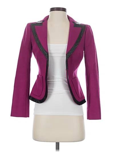 Pre-owned Assorted Brands Wool Blazer Jacket In Purple