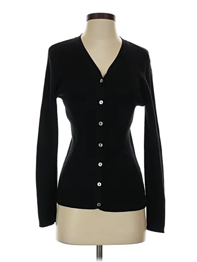 Pre-owned Assorted Brands Wool Cardigan Sweater In Black
