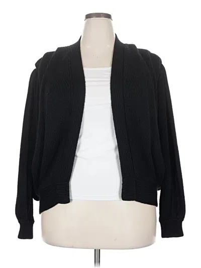 Pre-owned Assorted Brands Wool Cardigan Sweater In Black