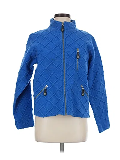 Pre-owned Assorted Brands Wool Cardigan Sweater In Blue