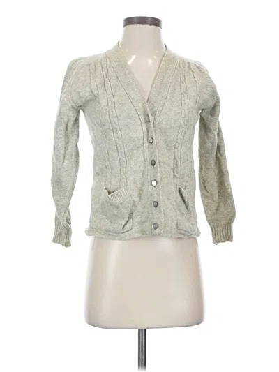 Pre-owned Assorted Brands Wool Cardigan Sweater In Gray