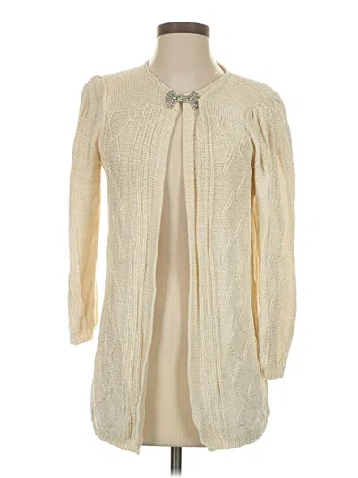 Pre-owned Assorted Brands Wool Cardigan Sweater In Ivory