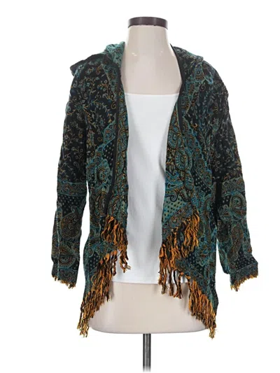 Pre-owned Assorted Brands Wool Cardigan Sweater In Teal