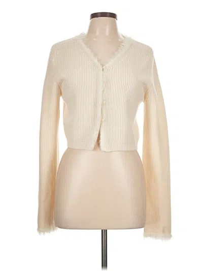 Pre-owned Assorted Brands Wool Cardigan Sweater In White