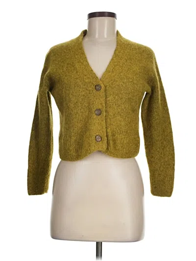 Pre-owned Assorted Brands Wool Cardigan Sweater In Yellow