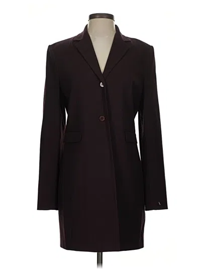 Pre-owned Assorted Brands Wool Coat In Burgundy
