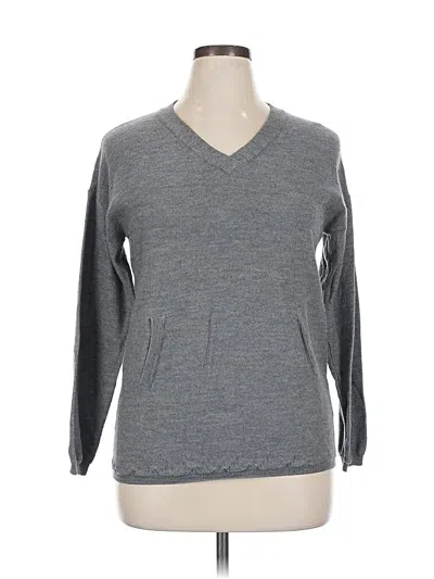 Pre-owned Assorted Brands Wool Pullover Sweater In Gray