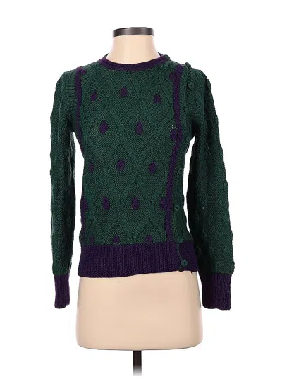 Pre-owned Assorted Brands Wool Pullover Sweater In Green