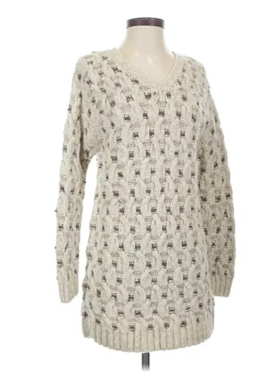 Pre-owned Assorted Brands Wool Pullover Sweater In Ivory
