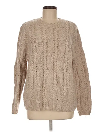 Pre-owned Assorted Brands Wool Pullover Sweater In Tan