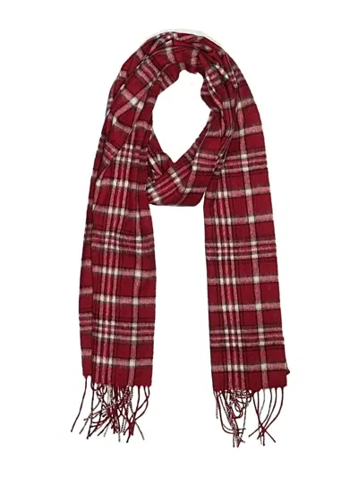 Pre-owned Assorted Brands Wool Scarf In Burgundy