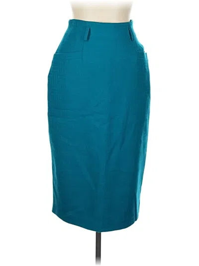 Pre-owned Assorted Brands Wool Skirt In Blue