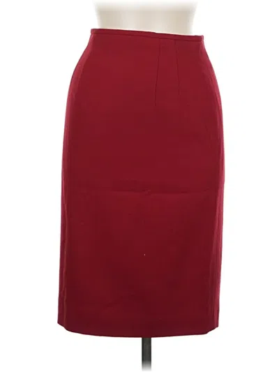 Pre-owned Assorted Brands Wool Skirt In Burgundy