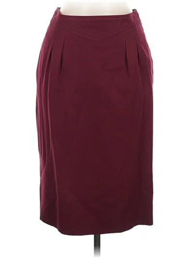 Pre-owned Assorted Brands Wool Skirt In Burgundy