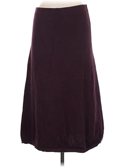 Pre-owned Assorted Brands Wool Skirt In Burgundy