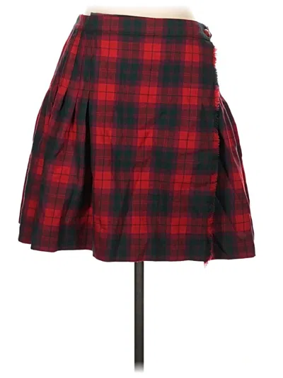 Pre-owned Assorted Brands Wool Skirt In Red
