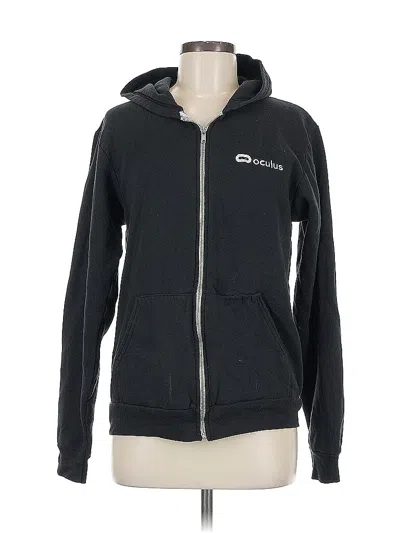 Pre-owned Assorted Brands Zip Up Hoodie In Black