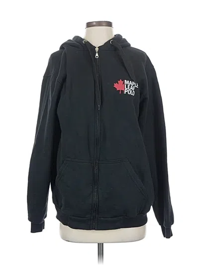 Pre-owned Assorted Brands Zip Up Hoodie In Black