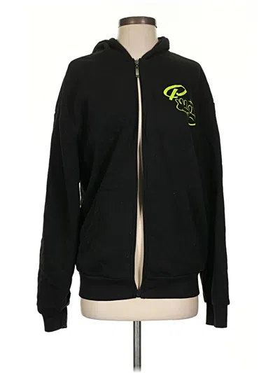 Pre-owned Assorted Brands Zip Up Hoodie In Black