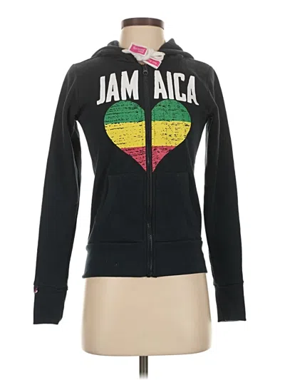 Pre-owned Assorted Brands Zip Up Hoodie In Black