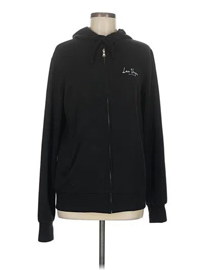 Pre-owned Assorted Brands Zip Up Hoodie In Black