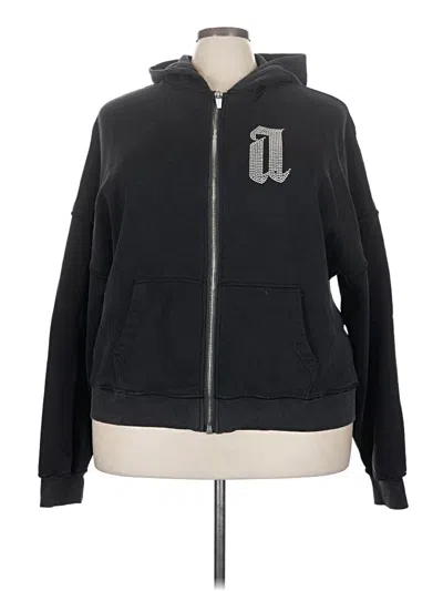 Pre-owned Assorted Brands Zip Up Hoodie In Black