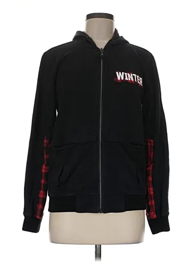 Pre-owned Assorted Brands Zip Up Hoodie In Black