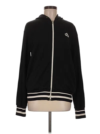 Pre-owned Assorted Brands Zip Up Hoodie In Black