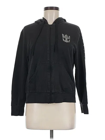 Pre-owned Assorted Brands Zip Up Hoodie In Black