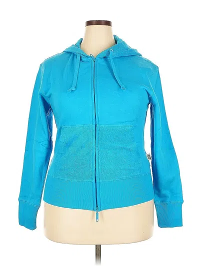 Pre-owned Assorted Brands Zip Up Hoodie In Blue