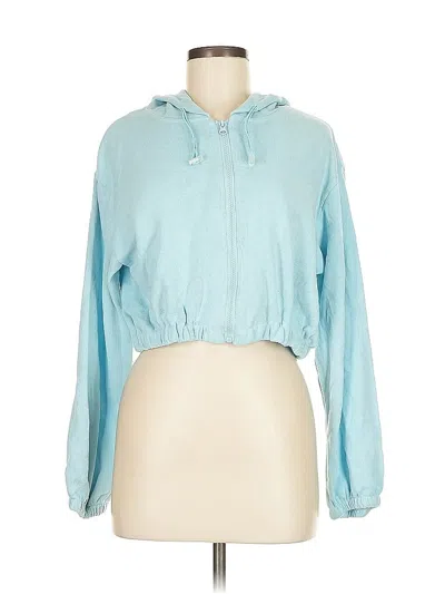 Pre-owned Assorted Brands Zip Up Hoodie In Blue